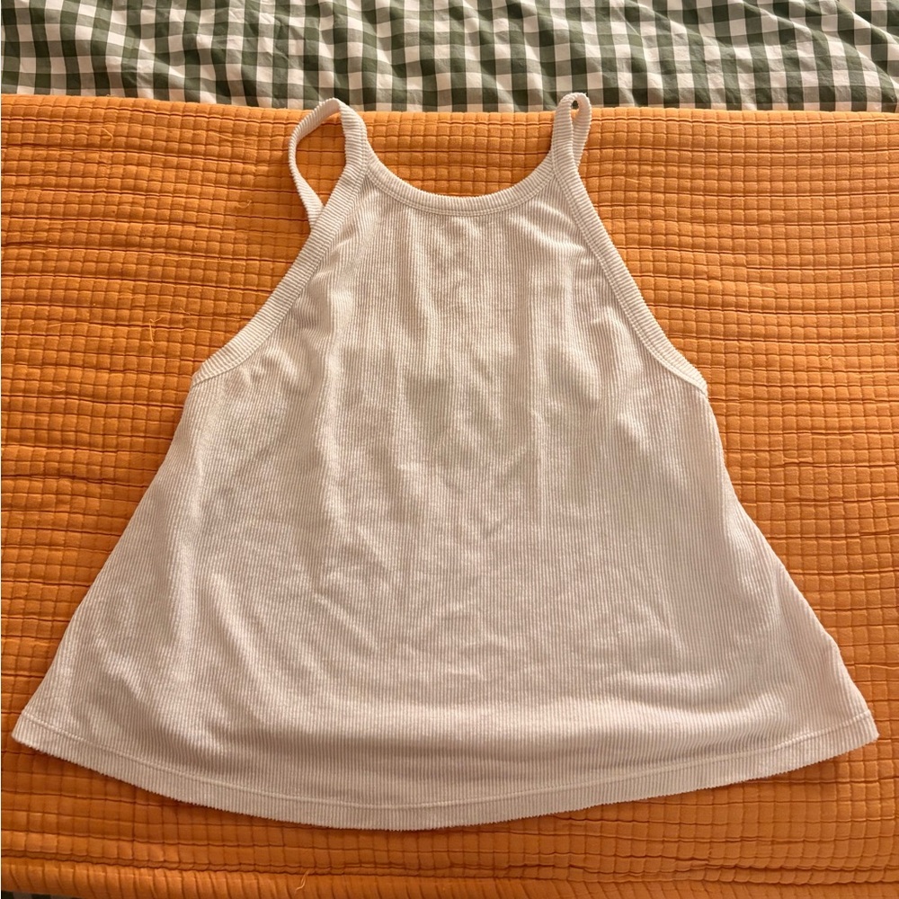White Ribbed Tank Top